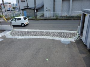 ステンシル貼り　施工
