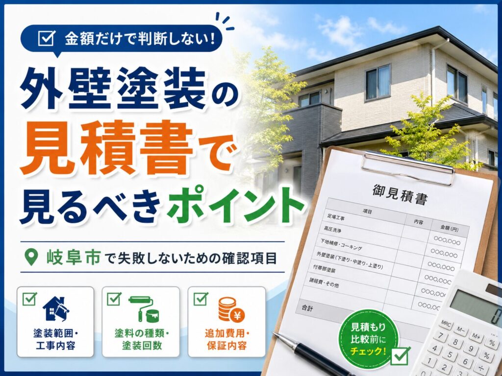 塗装の見積書で見るべきポイント｜岐阜市で失敗しないための確認項目
