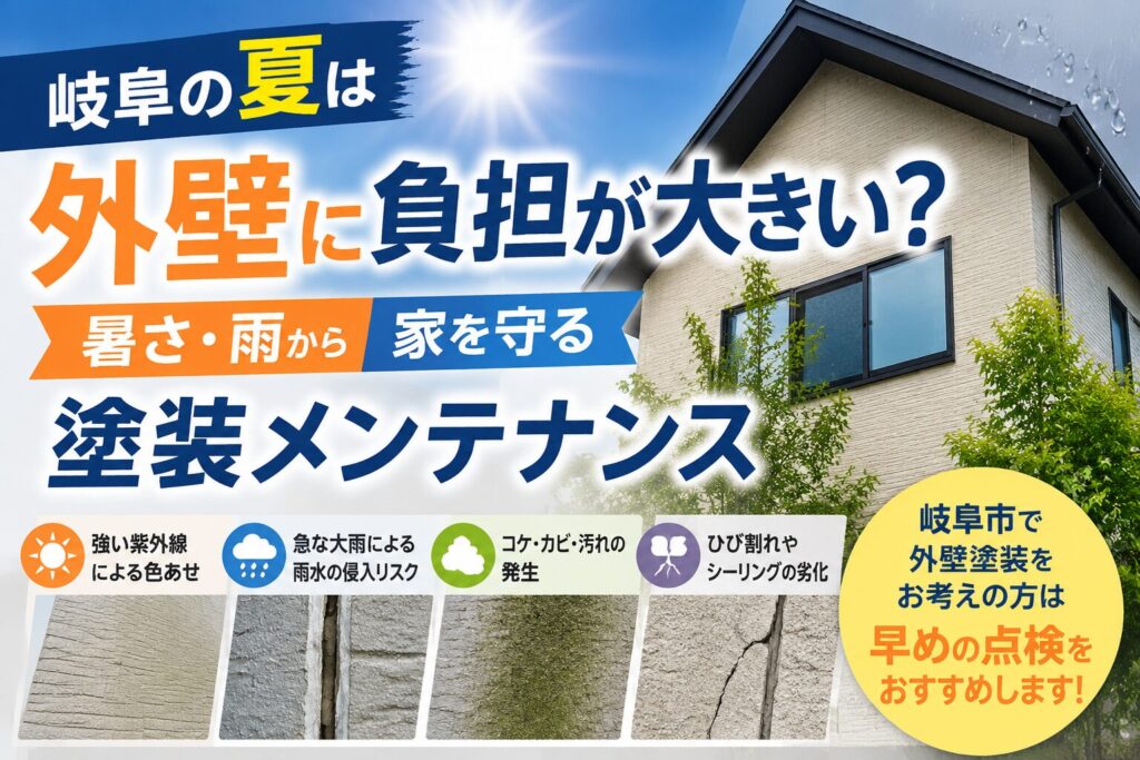 岐阜の夏は外壁に負担が大きい？暑さ・雨から家を守る塗装メンテナンス