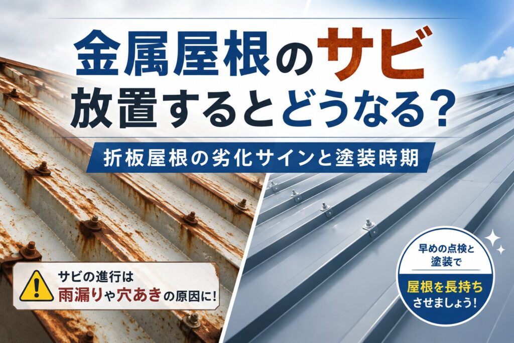 金属屋根のサビを放置するとどうなる？折板屋根の劣化サインと塗装時期