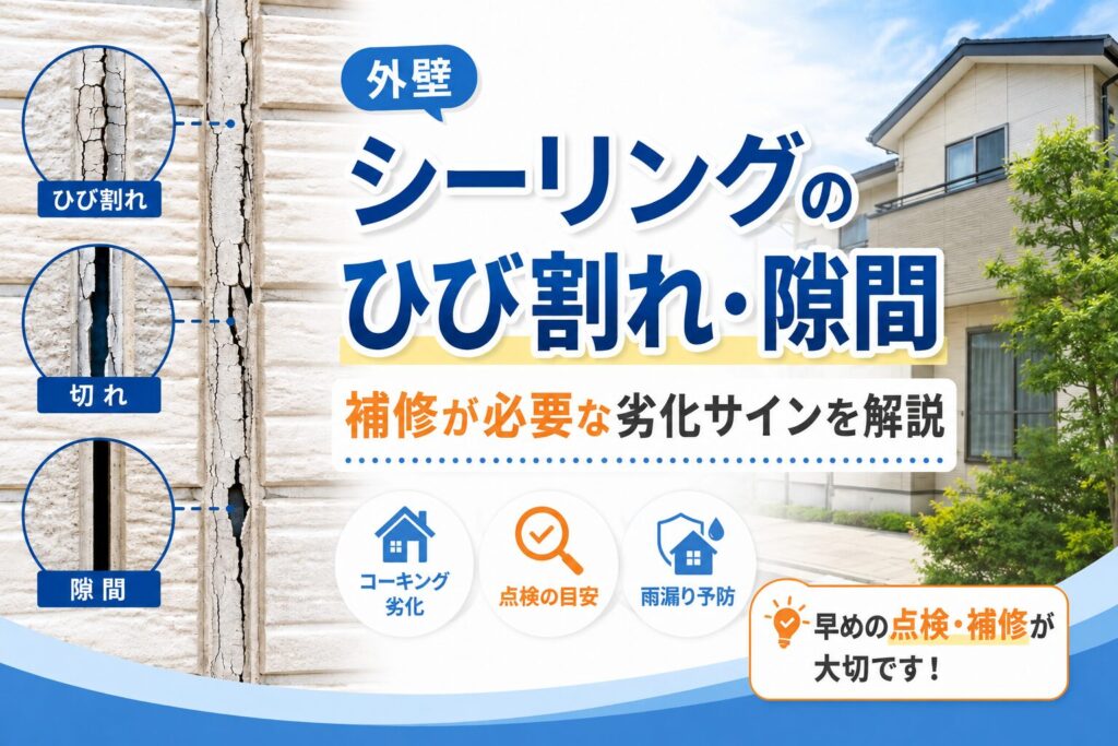 外壁のシーリングにひび割れや隙間があると危険？補修が必要な劣化サインを解説